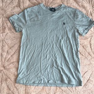 Gray Polo Short Sleeve Shirt With Navy Blue Horse Medium (10-12)